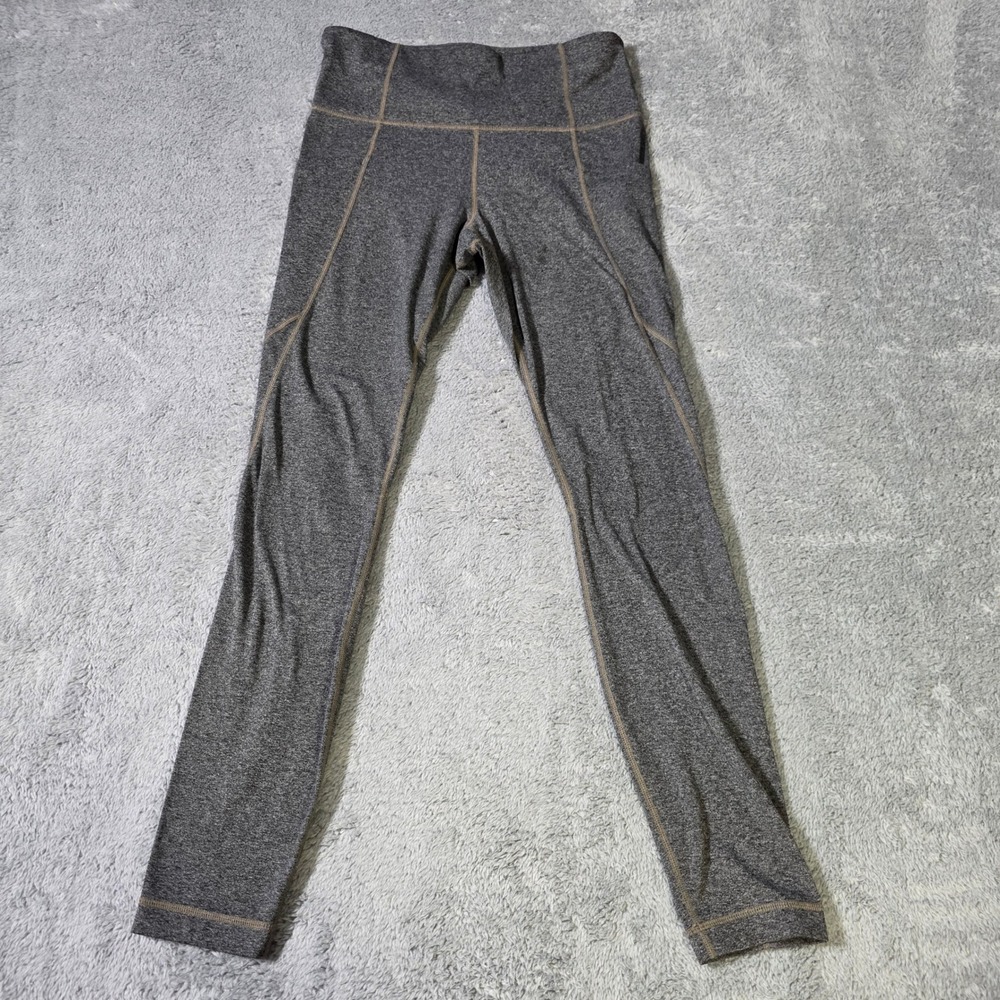 Athleta Womens S Leggings Gray Heathered High Rise Side Pockets Activewear